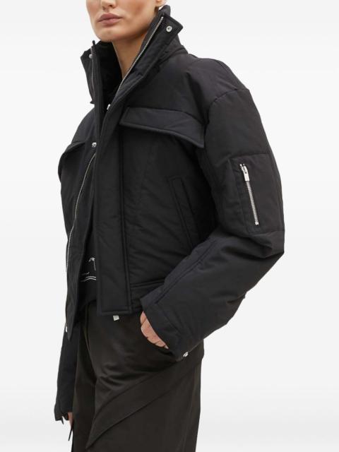 zip-fastening hooded jacket