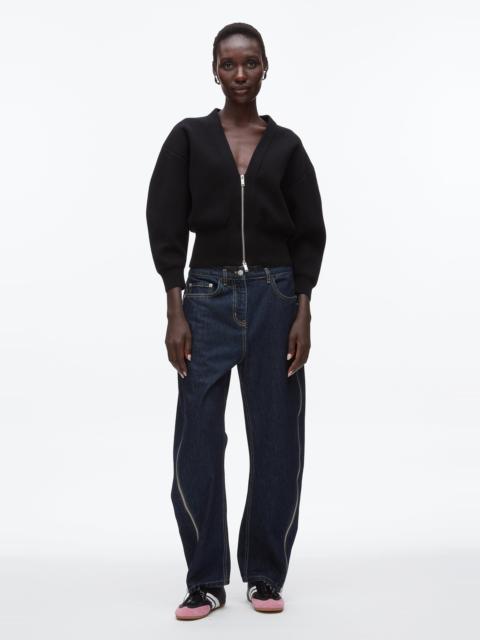 Round Sleeve Zip Cardigan