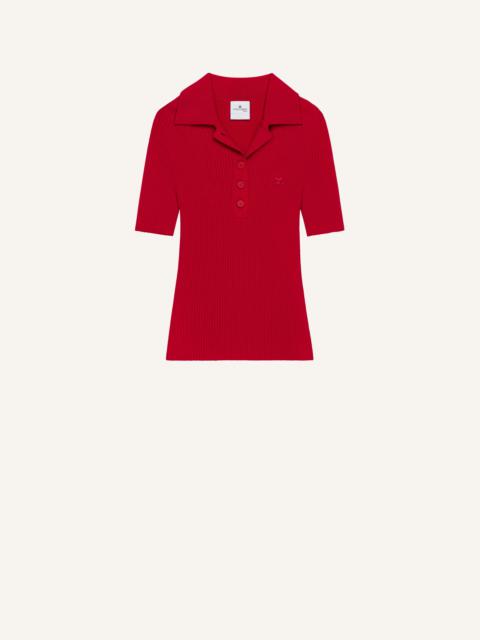 ICONIC RIB KNIT POLO SHIRT