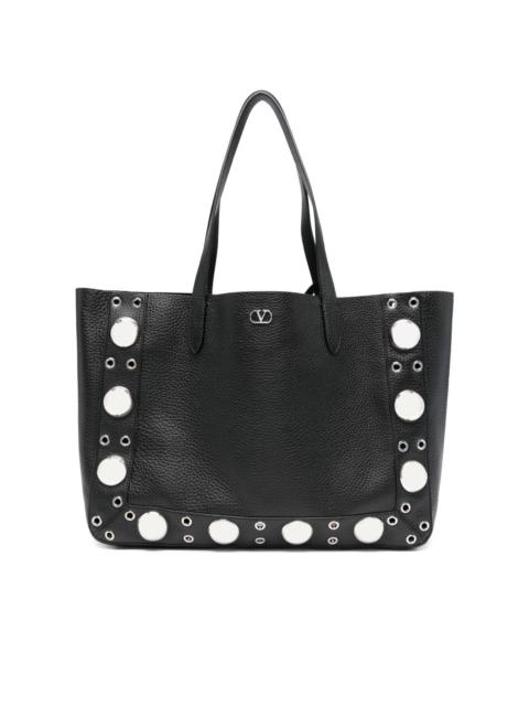 studded leather tote bag