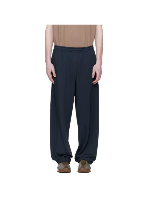 Navy Polyester Pile Sweatpants