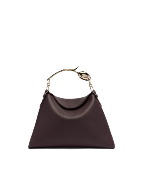 Midi Bloom tulip-handle leather tote bag