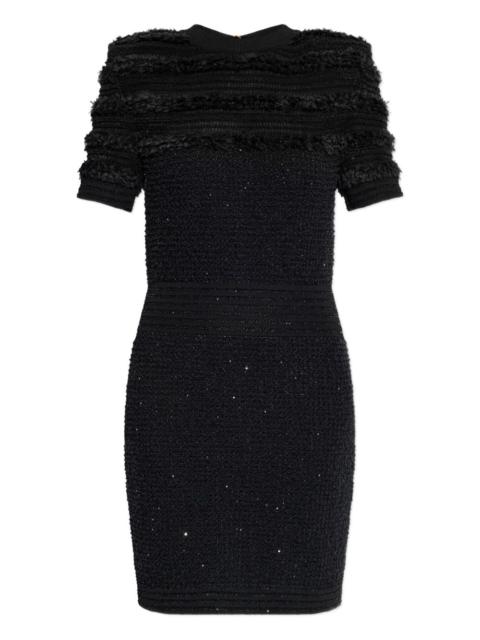 textured short-sleeve dress