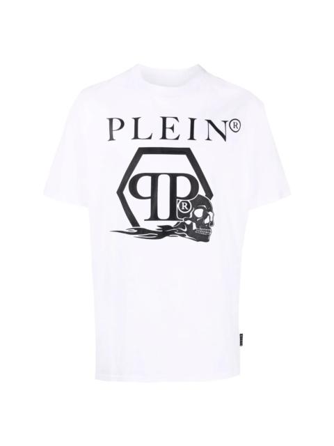 skull and logo-print T-shirt