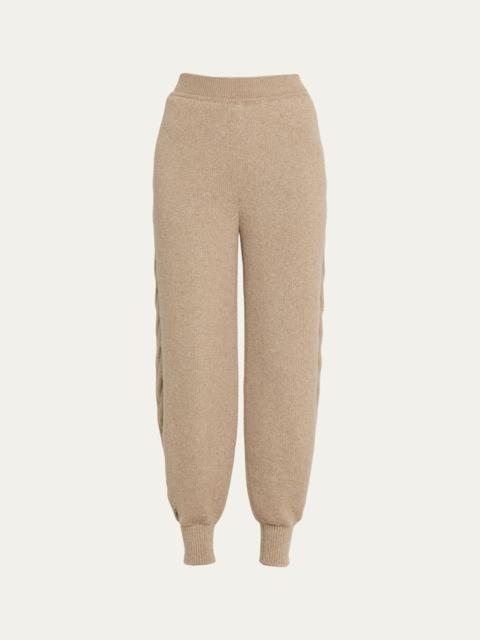 Napier Firefly Cable-Knit Cashmere Joggers
