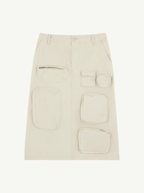 Cotton Gabardine Midi Skirt