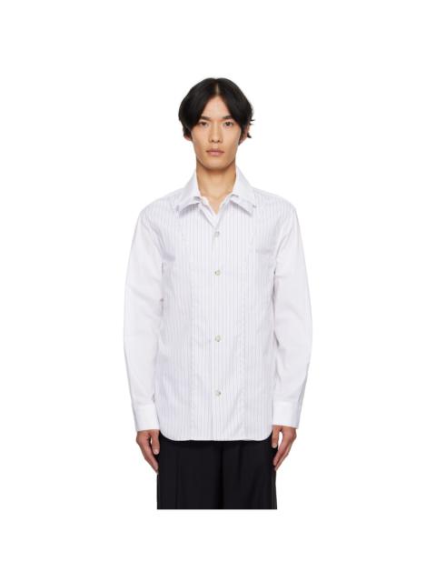 White Open Collar Layered Shirt