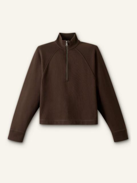 High Zip Neck Crop Top