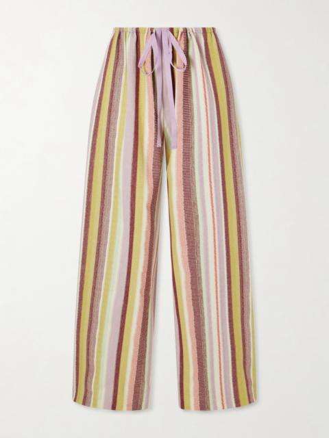 Mesa Striped Cotton-blend Straight-leg Drawstring Pants