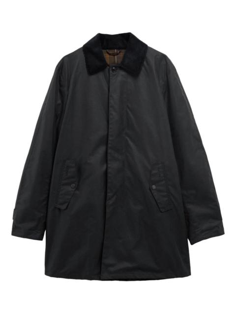 corduroy-collar cotton single-breasted coat