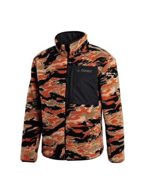 adidas Xplr Sherpa F Outdoor Sports Double Sided Jacket Red Colorblock GE9897