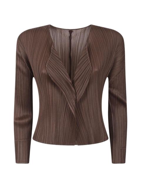 pleated cropped cardigan