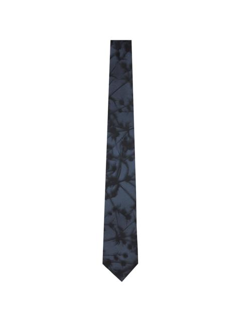 Gray Floral Tie