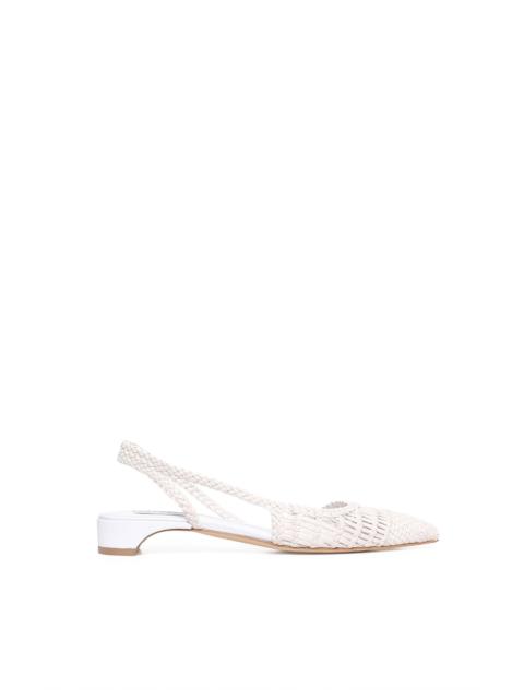 Perro Braided Slingback Pump in White Leather