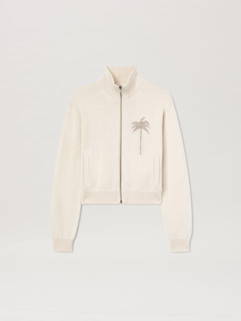 Palm Inlay Track knit jacket