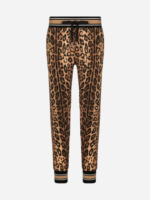 Jogging pants with leopard-print Crespo and tag