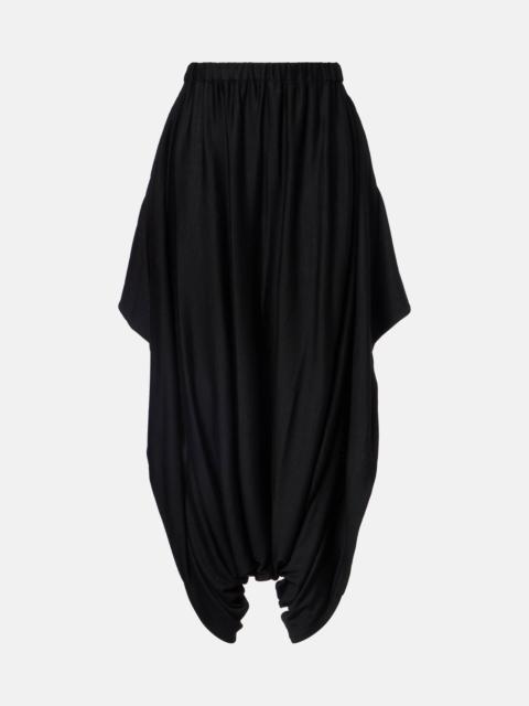 High-rise wool tapered pants