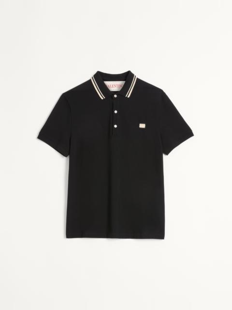 COTTON PIQUÉ POLO SHIRT WITH VLOGO PATCH