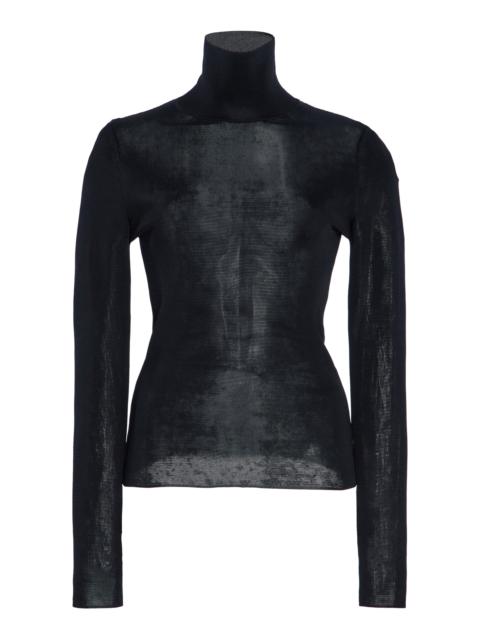 Sheer Turtleneck Sweater black