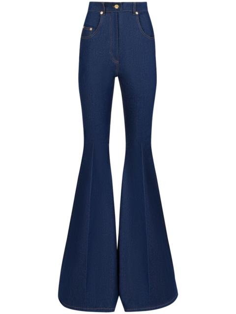 high-waisted super-flared jeans