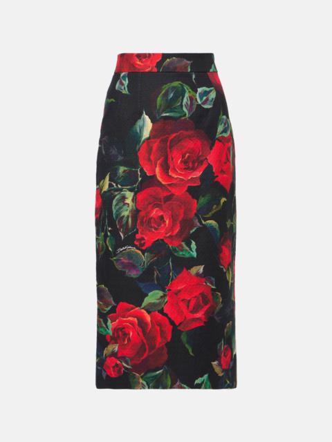 Floral pencil skirt