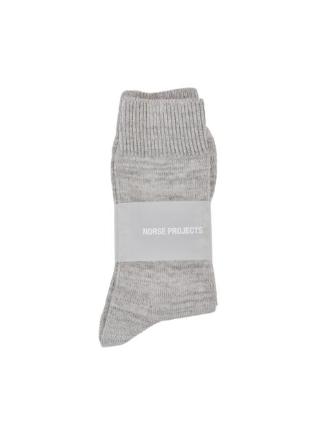 Bykle Heavy Cotton Twist Sock Light Grey Melange