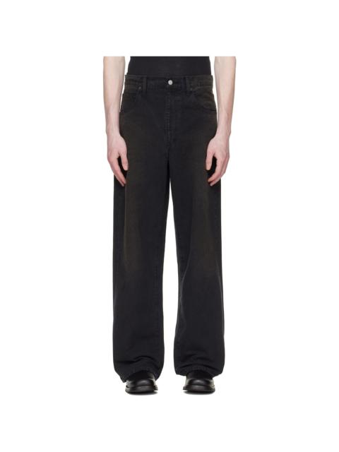 Black Sulfur Dyed Oxford Vintage Wide Trousers