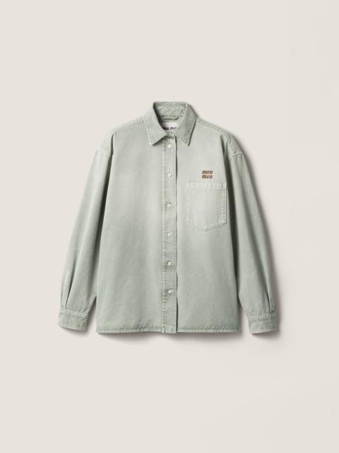 Washed gabardine shirt