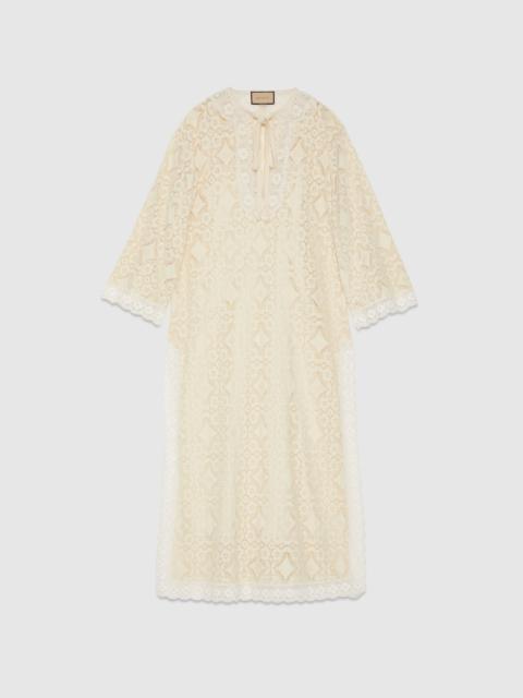 chinese dress ladies sz 40 NEW $3,300 GUCCI Ivory GG & FLOWER EMBROIDERED Short Summer DRES   COUTURE FOR ALL