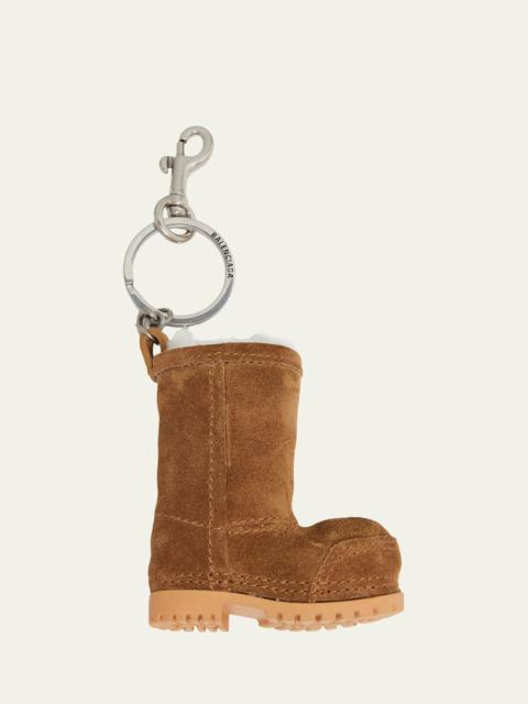 Mini Suede Boot Key Ring Bag Charm