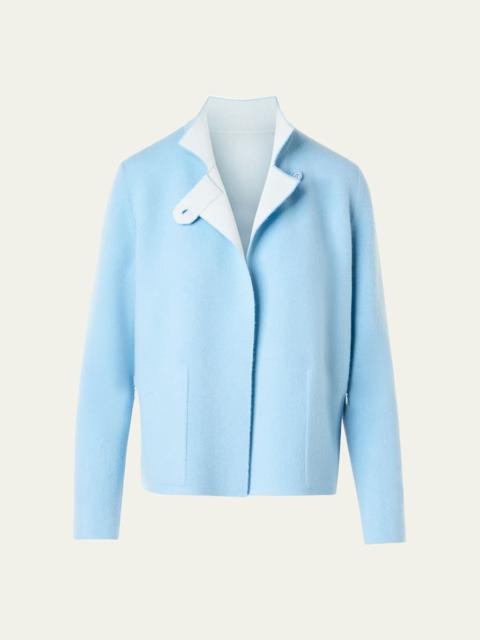 Reversible Cashmere Single-Breasted Jacket