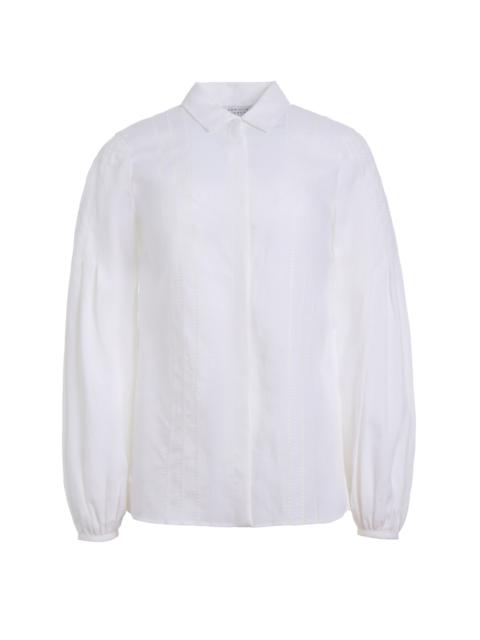 Inga Blouse in White Aloe linen