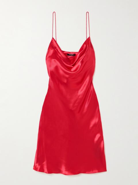 Draped Satin Mini Dress