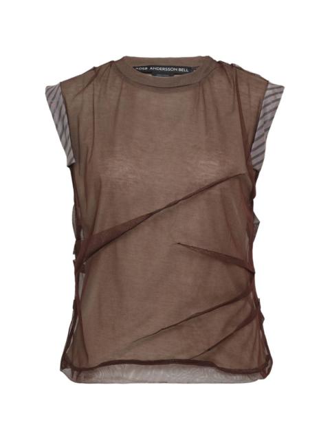 logo-patch layered blouse