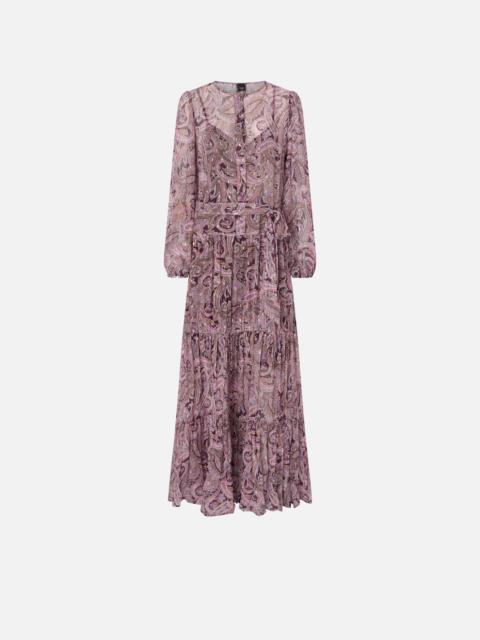 LONG DRESS WITH METALLIC CASHMERE PRINT