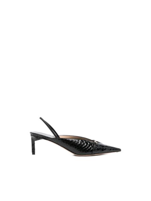 sling-back leather pumps