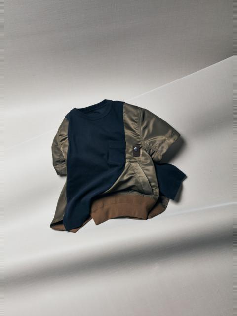 Nylon Twill x Cotton Jersey T-Shirt