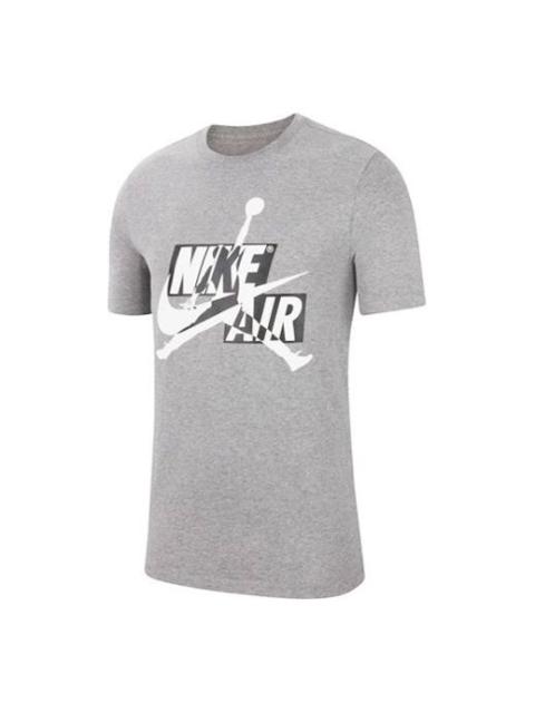 Air Jordan Printing Casual Sports Round Neck Short Sleeve Gray CU9570-091