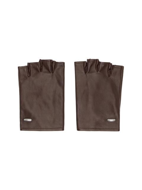 Burgundy Biker Gloves