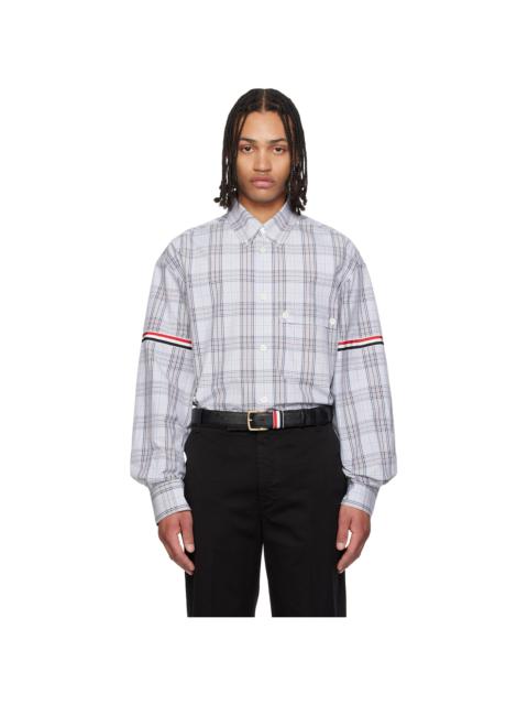 Gray Oversized Double Needle RWB GG Armband Shirt