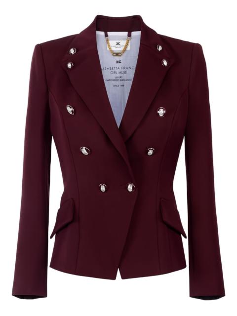 double-breasted enamelled-buttons blazer