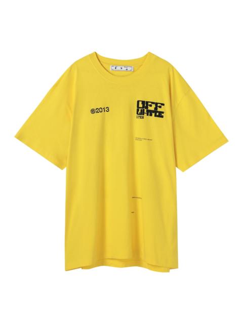 Off-White SS21 Tech Marker Logo Round Neck Short Sleeve Ordinary Version Yellow OMAA038S21JER0081910