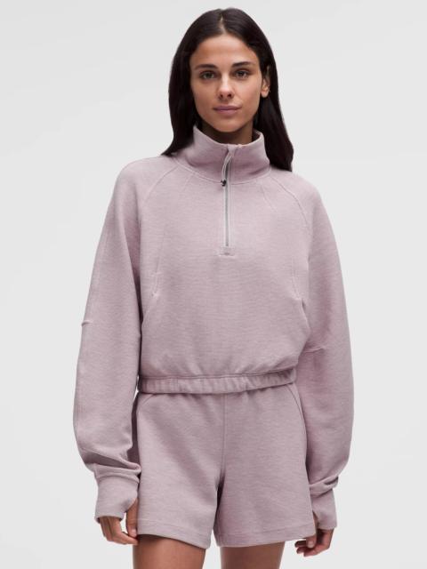 Scuba Cropped Funnel-Neck Half Zip *Waffle