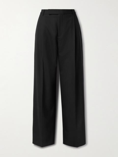 Pleated Wool-blend Straight-leg Pants