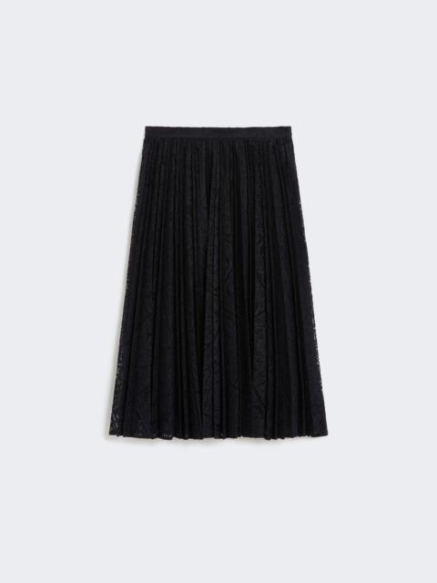 LEANDRO Plissé-pleated lace skirt