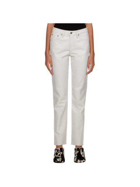 Gray Lyle Leather Pants