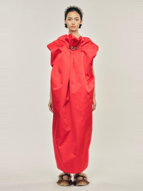 Ruched Duchess Chain Cap Sleeve Dress