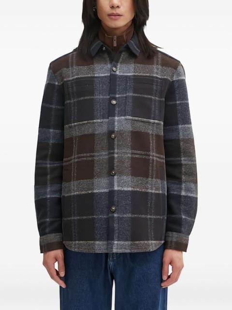checked button-fastening shirt