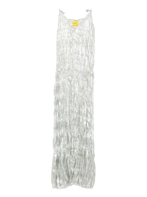 crinkled slip dress