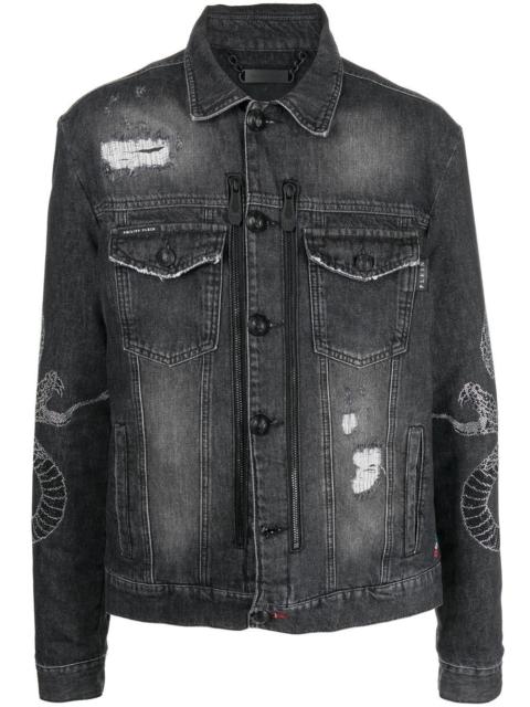 snake denim jacket